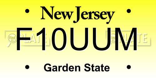 F10UUM New Jersey License Plate