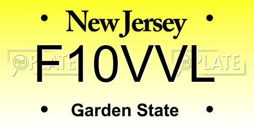 F10VVL New Jersey License Plate