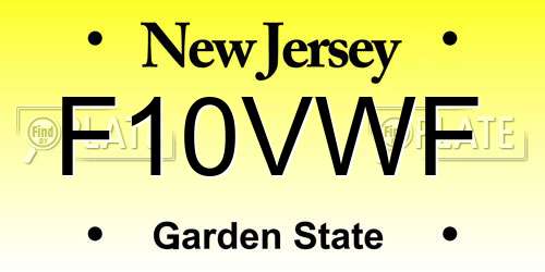 F10VWF New Jersey License Plate
