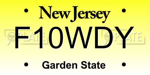 F10WDY New Jersey License Plate