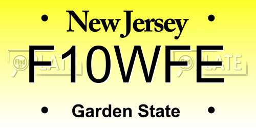 F10WFE New Jersey License Plate