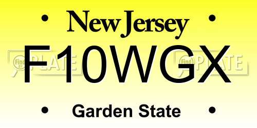 F10WGX New Jersey License Plate