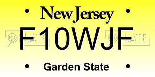 F10WJF New Jersey License Plate