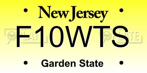 F10WTS New Jersey License Plate