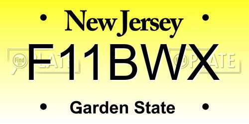 F11BWX New Jersey License Plate