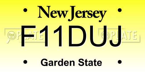 F11DUJ New Jersey License Plate