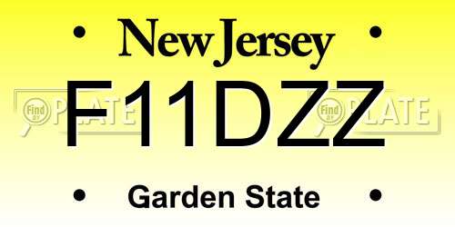 F11DZZ New Jersey License Plate