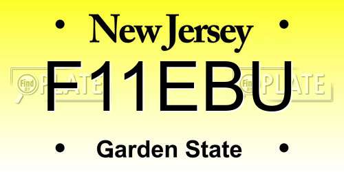 F11EBU New Jersey License Plate
