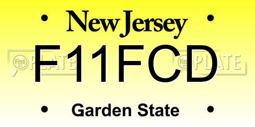 F11FCD New Jersey License Plate