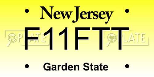 F11FTT New Jersey License Plate