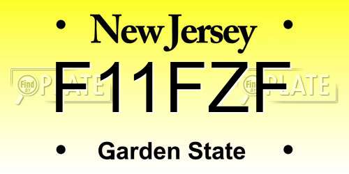 F11FZF New Jersey License Plate