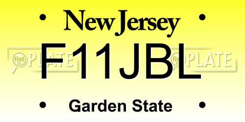 F11JBL New Jersey License Plate