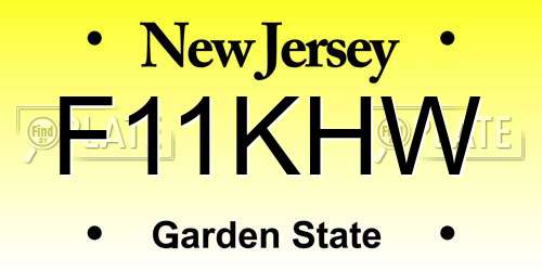 F11KHW New Jersey License Plate