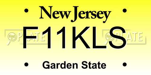 F11KLS New Jersey License Plate
