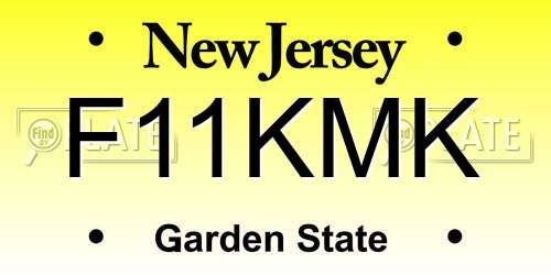 F11KMK New Jersey License Plate
