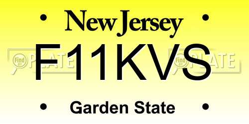 F11KVS New Jersey License Plate