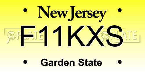 F11KXS New Jersey License Plate