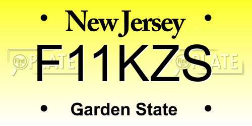 F11KZS New Jersey License Plate