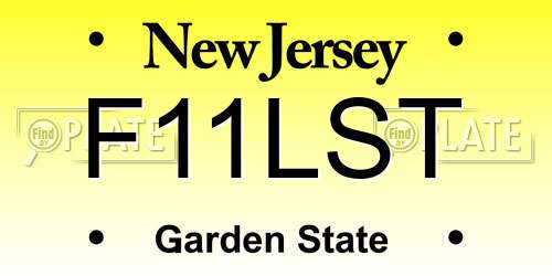 F11LST New Jersey License Plate