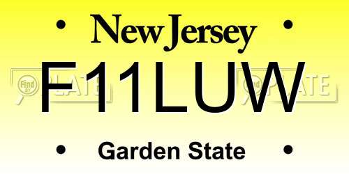 F11LUW New Jersey License Plate