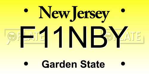 F11NBY New Jersey License Plate