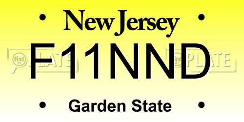 F11NND New Jersey License Plate