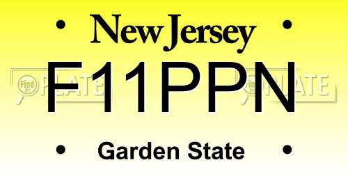 F11PPN New Jersey License Plate