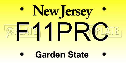 F11PRC New Jersey License Plate