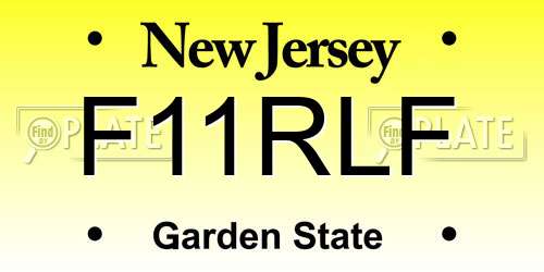 F11RLF New Jersey License Plate