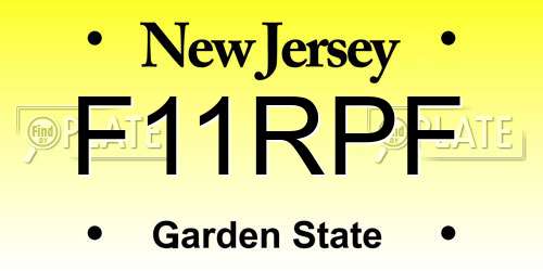 F11RPF New Jersey License Plate
