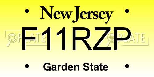 F11RZP New Jersey License Plate