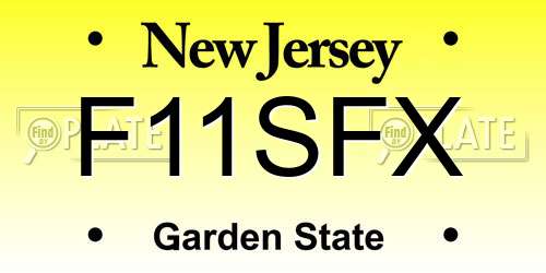 F11SFX New Jersey License Plate
