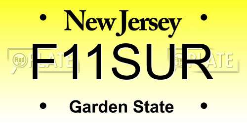 F11SUR New Jersey License Plate