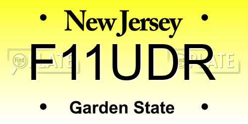 F11UDR New Jersey License Plate