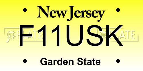 F11USK New Jersey License Plate