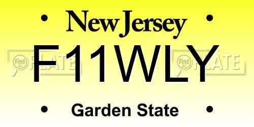 F11WLY New Jersey License Plate