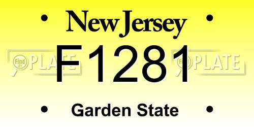 F1281 New Jersey License Plate