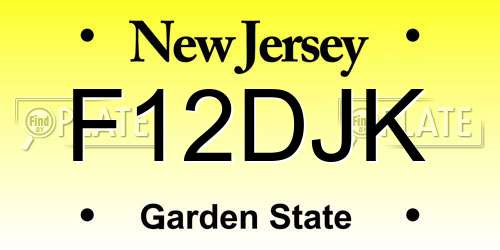 F12DJK New Jersey License Plate