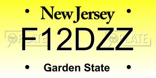 F12DZZ New Jersey License Plate