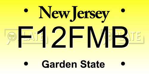 F12FMB New Jersey License Plate
