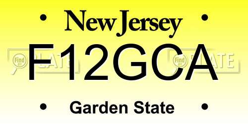 F12GCA New Jersey License Plate
