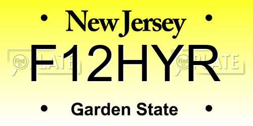 F12HYR New Jersey License Plate