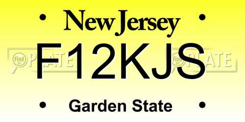 F12KJS New Jersey License Plate