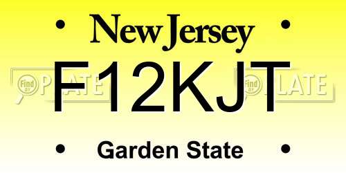 F12KJT New Jersey License Plate