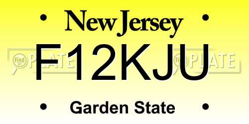 F12KJU New Jersey License Plate