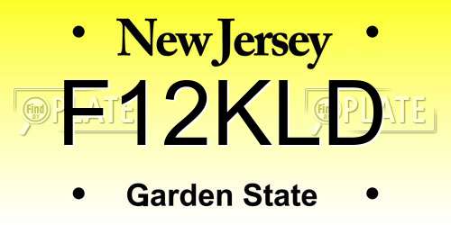 F12KLD New Jersey License Plate