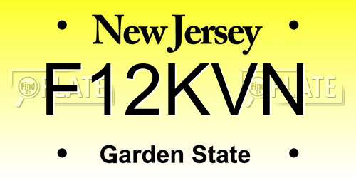 F12KVN New Jersey License Plate
