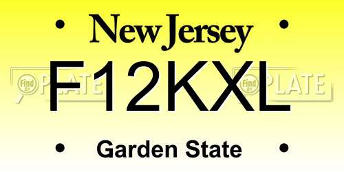 F12KXL New Jersey License Plate