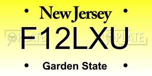 F12LXU New Jersey License Plate
