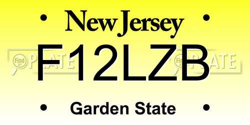 F12LZB New Jersey License Plate